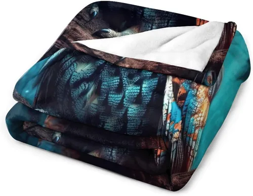 Miniatura 3 de Manta suave de piel sintética de búho, manta de regazo de franela de bosque Trippy para sofá, sofá o cama, manta de felpa mullida y esponjosa