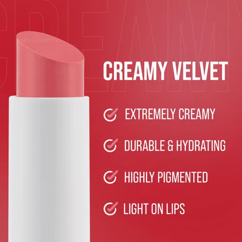 Miniatura 2 de aden Lápiz labial de terciopelo – altamente pigmentado – duradero e hidratante – no seco – cremoso y suave (01 Teddy)