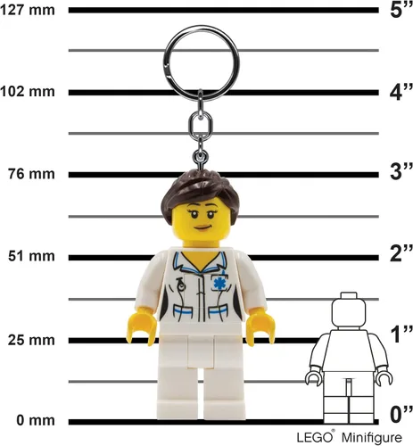 Miniatura 3 de LEGO City KE186H - Llavero con figura grande de 3 pulgadas de alto, colgante de bolsa con luz LED