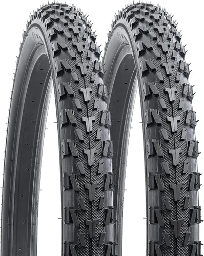 YUNSCM 2-PCS 24" Mountain Bike Tires 24x2.125/57-507 Compatible with Mountain Bike 24 x 2.125 Bicycle Tires (Y-1520)