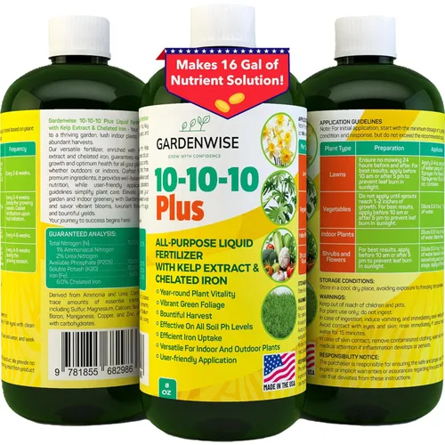 Miniatura 86 de GARDENWISE Fertilizante orgánico prémium de anturio de algas marinas – Alimento líquido para plantas de algas marinas – Potenciador de suelo rico