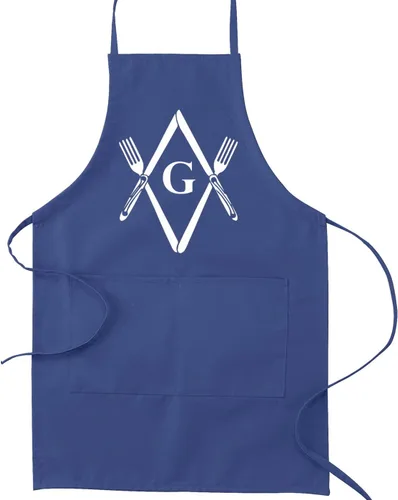 Miniatura 3 de Cuchillos y tenedores Square & Compass Masonic Cooking Kitchen Delantal - [Negro]