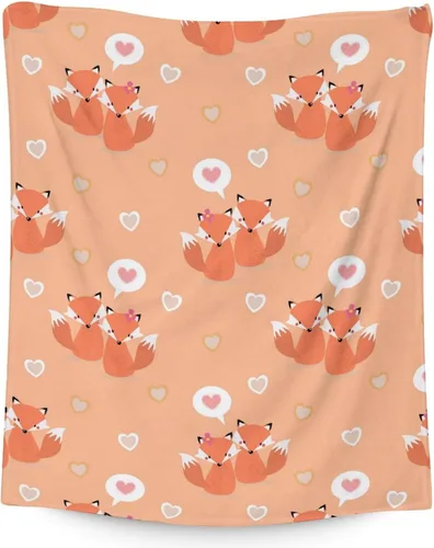Miniatura 11 de Manta de zorro para niñas, suave, mullida y acogedora, manta de regazo de 30 x 40 pulgadas para sofá, oficina, lindas mantas cálidas, regalos