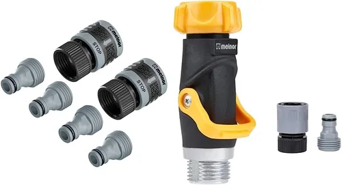 Miniatura 8 de Melnor 65175AMZ - Juego de conectores de conexión rápida de 6 piezas, negro, azul y boquilla de metal 65020-AMZ con juego de adaptador de producto
