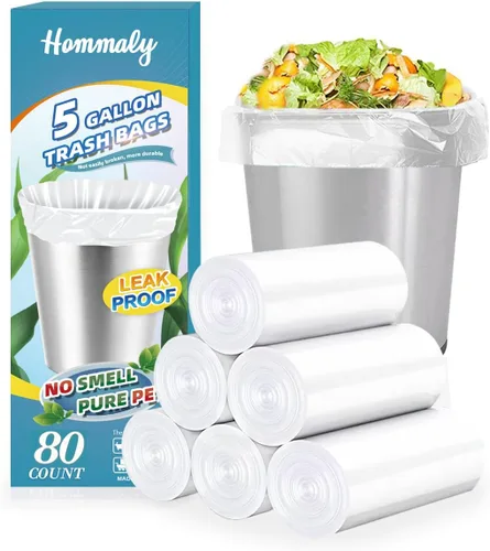 Miniatura 29 de Bolsas de basura pequeñas transparentes de 1 galón, 140 unidades (0.8-1 galón), bolsas de basura fuertes de 0.8 galones, 1 galón y 1.2 galones