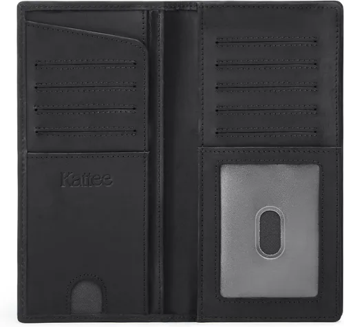 Miniatura 13 de Kattee cartera plegadiza clásica de cuero para hombre