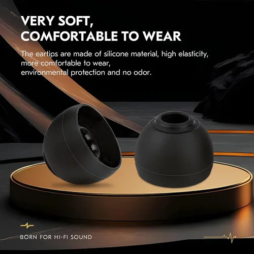 Miniatura 4 de 3 pares de CCZ ZT01 Puntas de silicona para auriculares, Kinboofi puntas de silicona suave para IEM, puntas de repuesto duraderas para auriculares