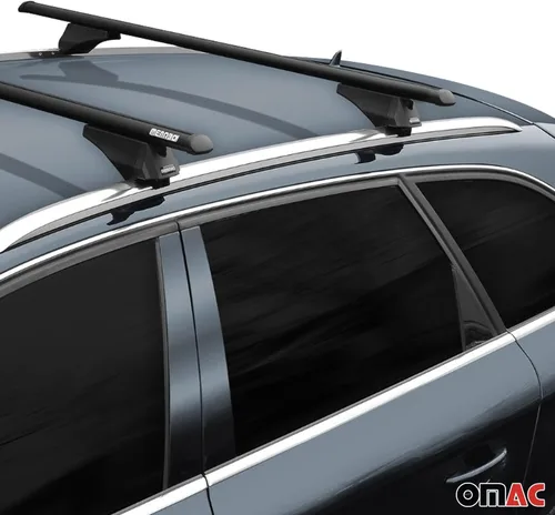 Miniatura 7 de OMAC Barras transversales superiores para Audi Q8 2019-2025, aluminio negro, 2 piezas antirrobo para viajes, kayak, canoa, surf, esquí, snowboard