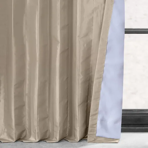 Miniatura 7 de HPD Half Price Drapes - Cortinas opacas para dormitorio y sala de estar - Cortina opaca de tafetán de seda sintética 127 x 213 cm (1 panel), Beige