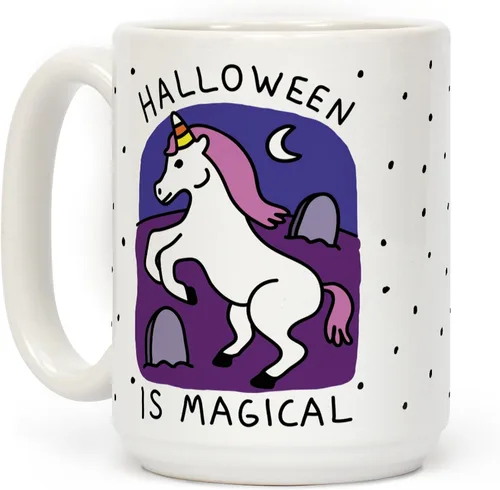 Miniatura 44 de LookHUMAN Taza de Café de Halloween – Halloween Is Meowgical Tazas, Taza de Café Espeluznante Idea de Regalos de Taza, 15 Onzas 10-Blanco