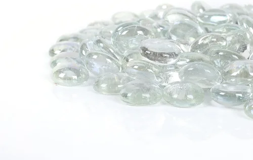 Miniatura 8 de Canicas de vidrio plano transparente (paquete de 2 libras), cuentas de vidrio planas para jarrones, piedras preciosas de vidrio, relleno de jarrón