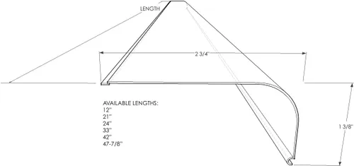 Miniatura 2 de Beam Lighting - Repuesto de cubierta de luz para debajo del gabinete, difusor acrílico acanalado blanco (curvo, 24 pulgadas)