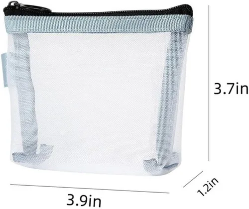 Miniatura 2 de 2 mini bolsas de maquillaje, bolsas de malla con cremallera, bolsa de maquillaje pequeña portátil para mujeres, bolsa de cosméticos de viaje, mini