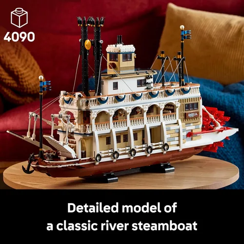 Miniatura 2 de LEGO Ideas River Steamboat - Juego de construcción de barcos de vapor, decoración de habitación para hombres y mujeres, kit de construcción