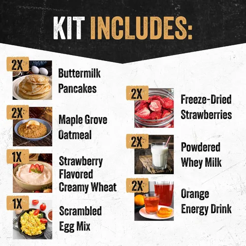 Miniatura 5 de Ready Hour Cubo de Desayuno (128 Porciones), Suministro de Alimentos de Emergencia, Kit de Alimentos de Emergencia, Alimentos con Vida Útil de 25