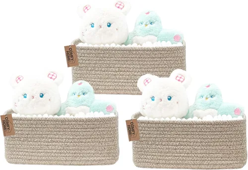 Miniatura 26 de COMFY-HOMI Cestas de almacenamiento de 11.5 x 7.5 x 4.7 pulgadas para organizar, cesta tejida de cuerda de algodón, caja de almacenamiento
