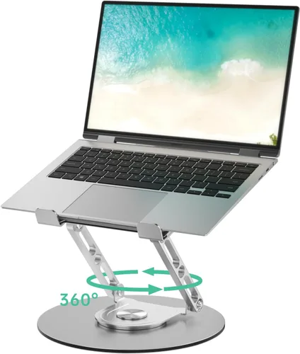 Miniatura 13 de Soporte para Laptop de Escritorio Ajustable Soporte para Computadora con Base Giratoria de 360° Soporte Elevador Ergonómico para Laptop