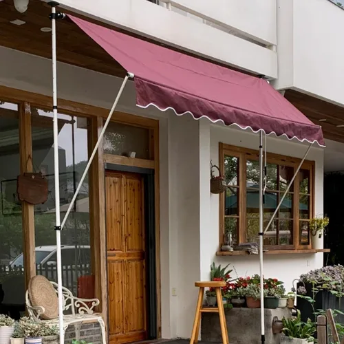 Miniatura 9 de toldo retráctil para patio exterior, toldos de patio para sombra y lluvia, toldo retráctil manual para patio, toldos portátiles de 13.12 pies, beige
