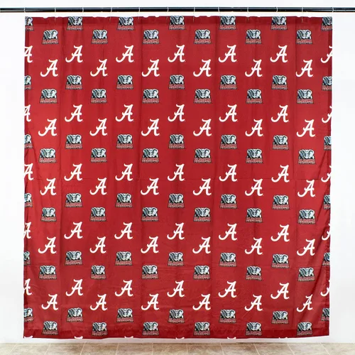 Miniatura 2 de College Covers Everything Comfy Alabama Tide - Cortina de ducha brillante y colorida, 70 x 72 pulgadas Alabama Crimson Tide