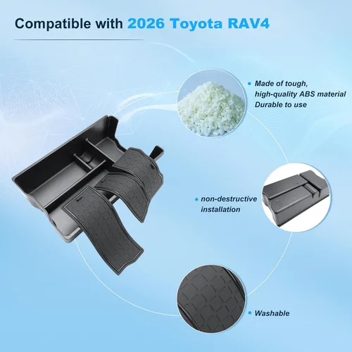 Miniatura 5 de BIXUAN Organizador de consola central RAV 4 2026 2026 para Toyota RAV 4 2026 2026, inserto y reposabrazos, alfombrilla inferior, caja
