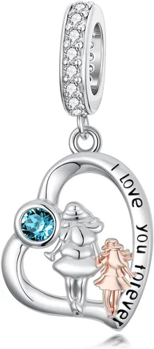 Miniatura 20 de PROESS Dije para padre, madre e hija, pulsera de plata de ley para pulseras, regalos de cumpleaños, día de San Valentín, para hija, madre, amante