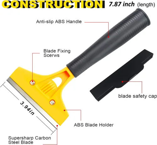 Miniatura 5 de tiptopcarbon Herramienta de alisado de papel pintado con raspador de 8 pulgadas para papel adhesivo, vinilo adhesivo, paquete de 10 unidades 03 Kit