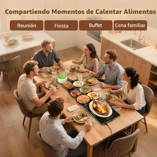 Miniatura 6 de Calentadores de alimentos para bufé de fiestas, (31.5 x 12 pulgadas), bandeja de calentamiento eléctrica apilable y ensamblable con ajuste