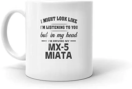 Miniatura 2 de Taza de cerámica con texto en inglés "I'm Driving My MAZDA MX-5 MIATA", taza de café y trabajo de oficina, regalo de 11 onzas