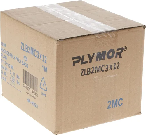 Miniatura 3 de Plymor - Bolsas de plástico con cierre reutilizables, 2 mil, 3 x 12 pulgadas, Transparente