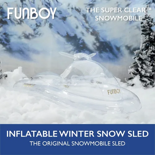 Miniatura 2 de FUNBOY Moto de nieve inflable Winter Fun individual, transparente