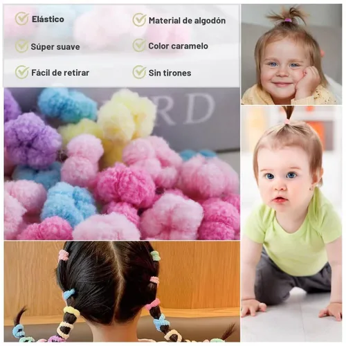Miniatura 6 de Lazos para el Cabello de Bebé, Lazos para el Cabello de Niños Pequeños Bloom Sin Daño, 120 piezas, Edad 0-8, Sujetador de Cola de Caballo