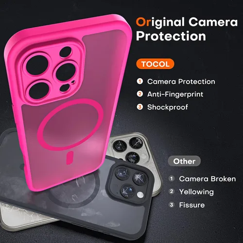 Miniatura 148 de TOCOL Funda para iPhone 11, compatible con Magsafe, protección completa de cámara, imanes integrados, protección contra caídas, funda translúcida