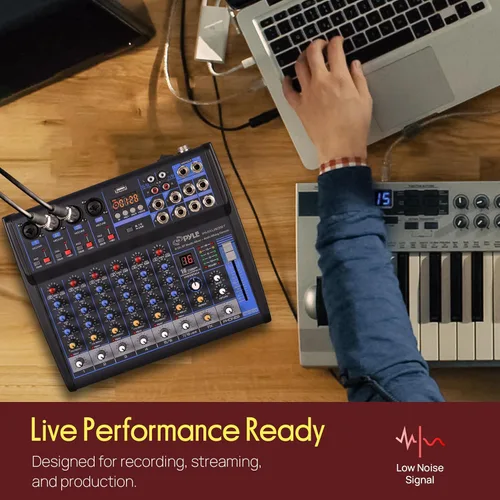 Miniatura 7 de Pyle - Mezclador de audio profesional, tablero de sonido, consola de mesa, sistema de interfaz de 8 canales, USB digital, Bluetooth, MP3, entrada