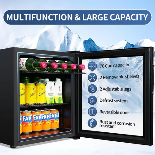 Miniatura 6 de Refrigerador de Bebidas, Mini Refrigerador, Independiente, 1.6 Pies Cúbicos se Enfría Hasta 32 ℉, Acero Inoxidable, Pantalla Táctil LED Control
