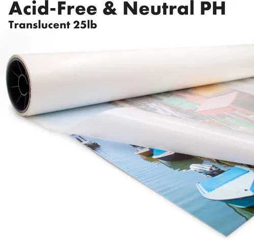 Miniatura 5 de Paper Pros - Sin ácidos con un pH neutro Protege arte y fotografías Rollo de papel Glassine 24 pulgadas x 300 pies por Paper Pros