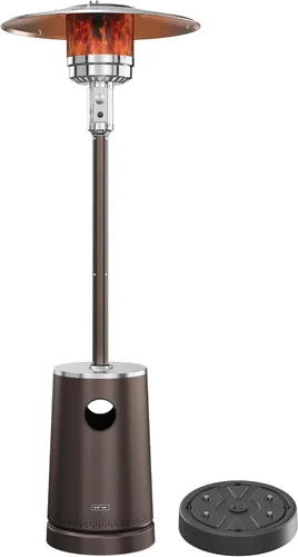 Miniatura 10 de EAST OAK - Calentador de patio de 50,000 BTU con diseño de mesa, quemador de acero inoxidable de doble capa, sistema de protección triple, ruedas