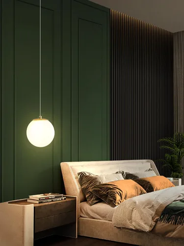 Miniatura 27 de ykolupty Escalera LED de 10 luces LED moderna con globo de cristal, lámpara colgante grande para techos altos, accesorios de iluminación de entrada