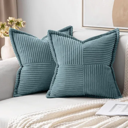 Miniatura 73 de MIULEE - Juego de 2 fundas de almohada decorativas para sofá, cama, sala de estar, 18 x 18 pulgadas, azul bohemio, acentos de estilo bohemio