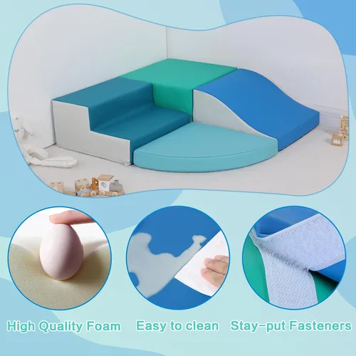 Miniatura 5 de TODIBY Juguetes de Escalada de 4 Piezas para Niños Pequeños: Cuero PU - Juego Suave de Escalada para Niños Pequeños - Bloques de Escalada de Espuma