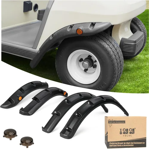 Miniatura 7 de 10L0L Extensiones de guardabarros delanteros y traseros para carrito de golf para Yamaha G14, G16, G19, G22, con herrajes metálicos, juego de 4