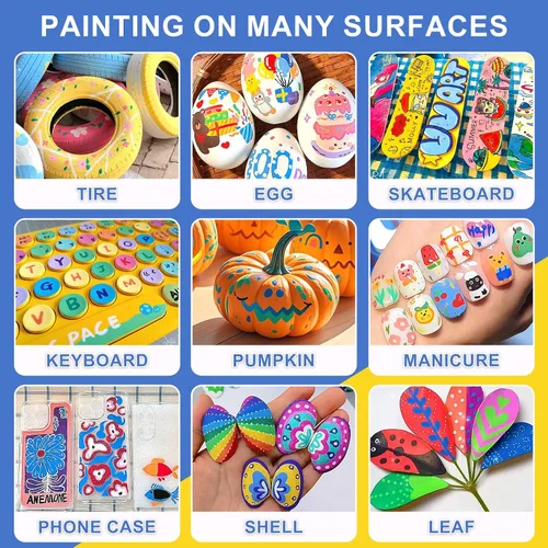 Miniatura 3 de Amamao Marcadores de pintura acrílica, bolígrafos de punta de pincel suave y marcadores, bolígrafos de pintura acrílica para madera, piedra, lienzo