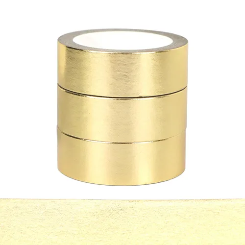 NatSumeBasics 3 cintas adhesivas Washi doradas metálicas de 32 pies x 0.6 pulgadas de papel de aluminio para manualidades, calcomanías adhesivas 3