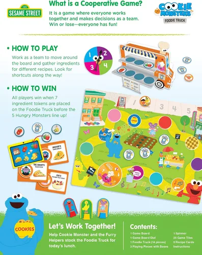 Miniatura 4 de Masterpieces Sesame Street - Juego cooperativo de monstruo de galletas - Entretenimiento familiar divertido para niños y adultos - Educativo