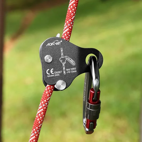 Miniatura 15 de Cuerda de escalada Ascender Grab Protección contra caídas Dispositivo de Belay Equipo de escalada de árboles, Equipo de rapel Ascensor de cuerda