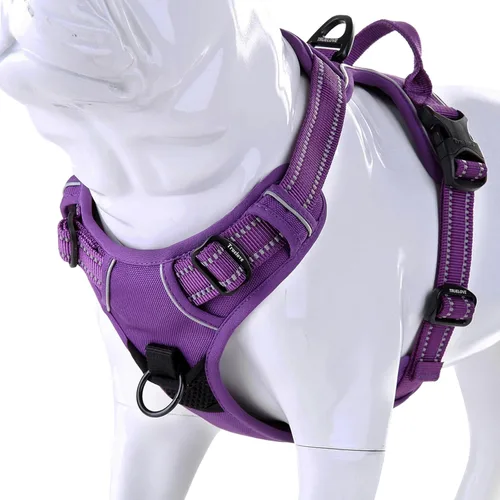 JUXZH Truelove Arnés para perro sin tirones con mango de fácil control y 2 accesorios para correa, chaleco reflectante ajustable para mascotas