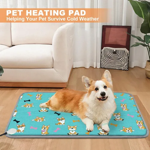 Miniatura 9 de Almohadilla térmica grande para mascotas (30 x 47 pulgadas), almohadilla térmica de temperatura ajustable para perros y gatos con temporizador