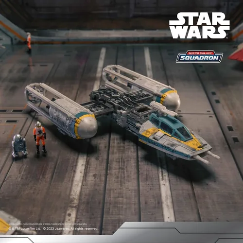 Miniatura 6 de Star Wars Micro Galaxy Squadron Gold Leader's Y-Wing - Vehículo de clase Starfighter de 5 pulgadas con accesorios de micro figura Jon Vander