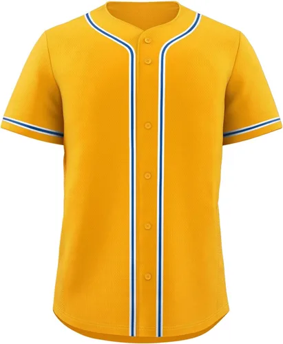 Miniatura 10 de KXK Camiseta de béisbol en blanco para hombre, camisas casuales con botones, manga corta, uniforme deportivo de equipo activo