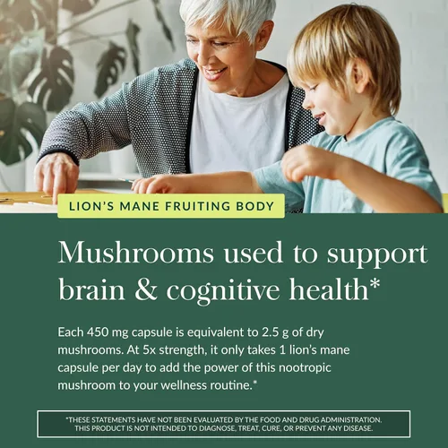 Miniatura 5 de Gaia Herbs Hongos melena de león - Apoyo a la salud cerebral* - 40 cápsulas veganas (40 porciones)