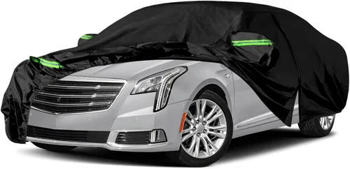 Miniatura 7 de Cubierta de coche impermeable actualizada compatible con Cadillac Lincoln Chrysler Limusina de 28-30 pies, cubiertas de coche negras para todo tipo